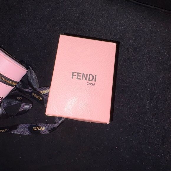 Fendi Pink VIp Gift makeup holder key holder small crossbody bag Case with Strap - Picture 9 of 10